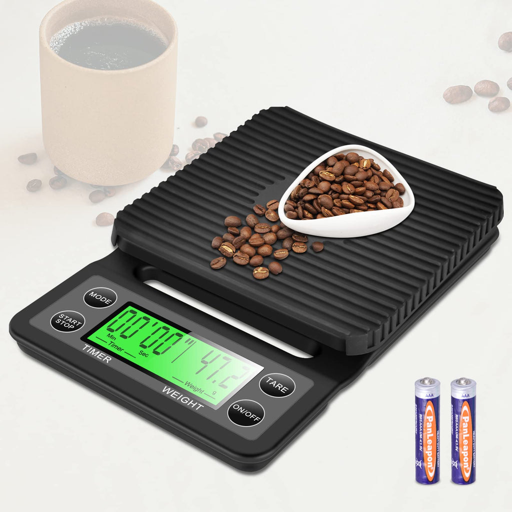 [Australia - AusPower] - Coffee Scale with Timer, Aigital Food Scale Digital Kitchen Scale with High Accuracy in 0.1g, Pour Over and Drip Espresso Scale Timer, LCD Display and Tare Function, Battery Included 