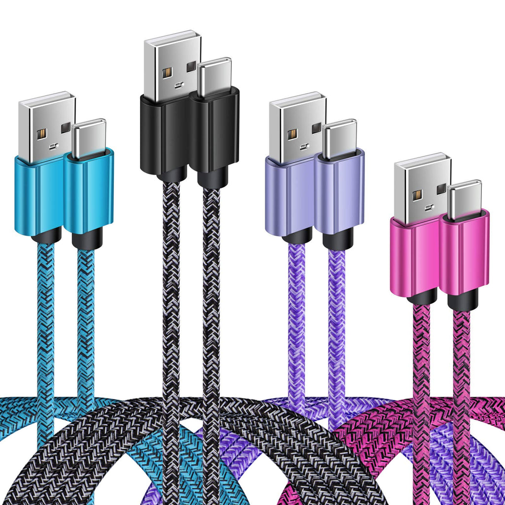 [Australia - AusPower] - USB Type C Cable Android Charger USB C Phone Charger Cable Fast Charging Cord Braided 3ft 4 Pack for Samsung Galaxy S22/S21/S21 Ultra/S21 Plus/S20 FE/S20/S10e/S9/S8/A10e/A20/A50/A51/A71,Note 20/10/9 