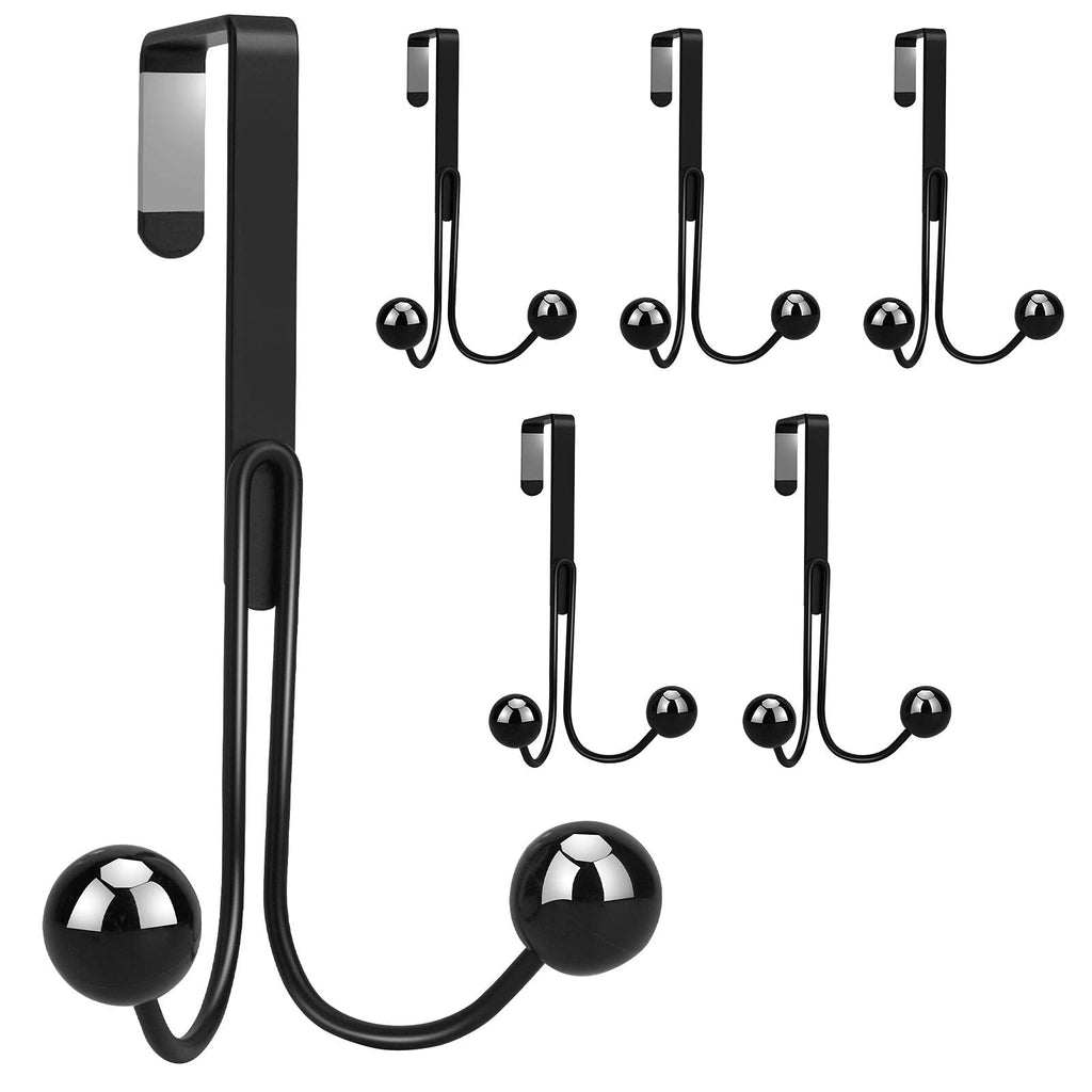 [Australia - AusPower] - 6 Packs Over The Door Hanger Hooks, Suitable for Door Hanger , Bathrooms, Drawers, Wardrobe Doors, Towel Hooks, Hooks for Hanging Coats, Hats, Robes, Clothes, (Black) Black 