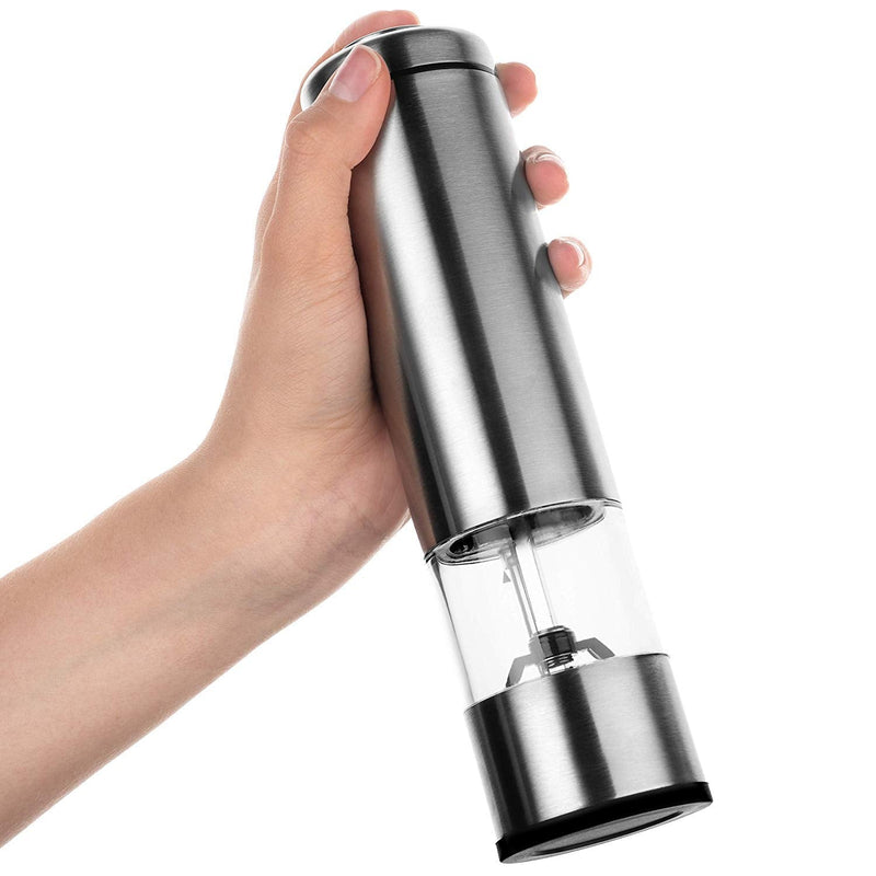 [Australia - AusPower] - Salt and Pepper Grinder Electronic with Light,Automatic Stainless Steel Pepper Mill - Battery Operated -1 Pcs 1 
