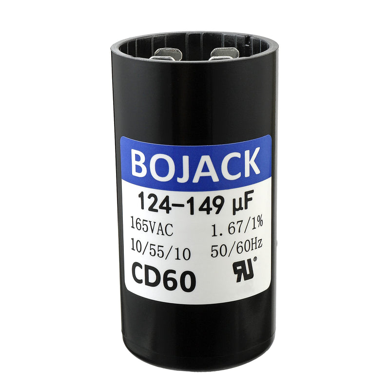 [Australia - AusPower] - BOJACK 124-149 uf/MFD 165 VAC ±20% 50/60 Hz CD60 Round Motor Well Pump Start Capacitor 