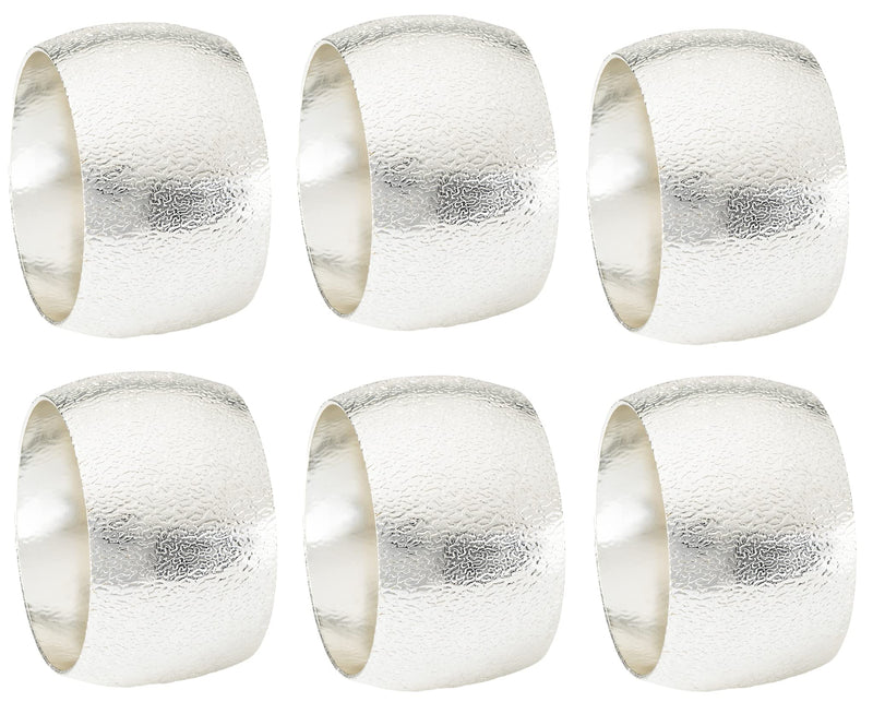 [Australia - AusPower] - Silver Napkin Rings Set of 6, Silver Napkin Holders for Dining Table Parties, Napkin Rings Silver Silver Ring 