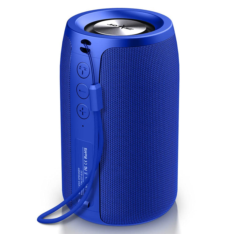 [Australia - AusPower] - Portable Bluetooth Speaker, Wireless Speaker Outdoor, Zealot S32 Mini IPX5 Waterproof, Upto 12H Playtime, Dual Pairing MIC/TF Card/USB/AUX for Home & Outdoor Travel Hiking Camping Beach (M-Blue) Multicolor 