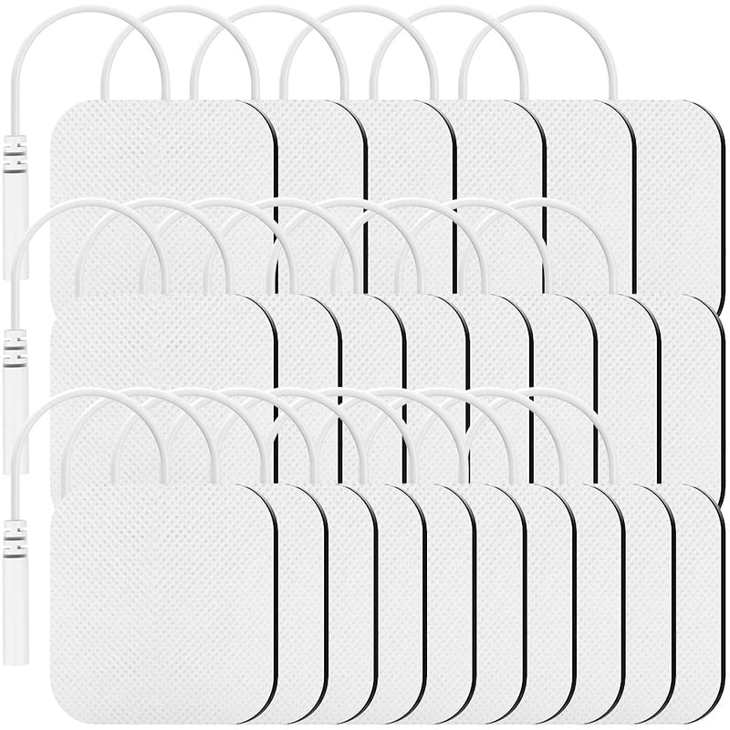 [Australia - AusPower] - TENS Unit Replacement Pads, 24 2x2" Non Irritating Premium Reusable Electrode Pads, TENKER 3rd Gen Latex-Free Self-Adhesive Electrotherapy Patches for Electrical Stimulation, Stim Pads Design 