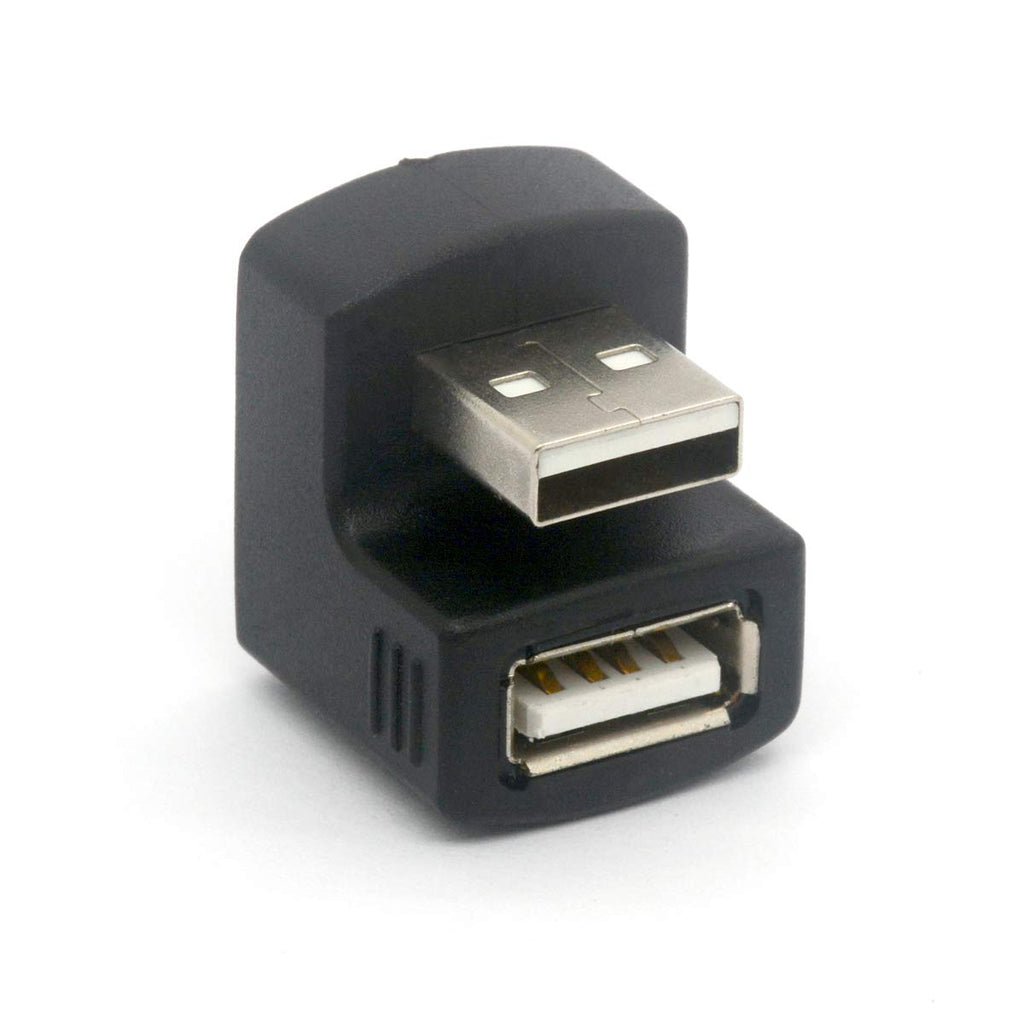 [Australia - AusPower] - PIIHUSW Angled USB Adapter 180 Degree Male to Female USB 2.0 Adaptor USB2.0 Type A Converter Connector for Tight Fit 