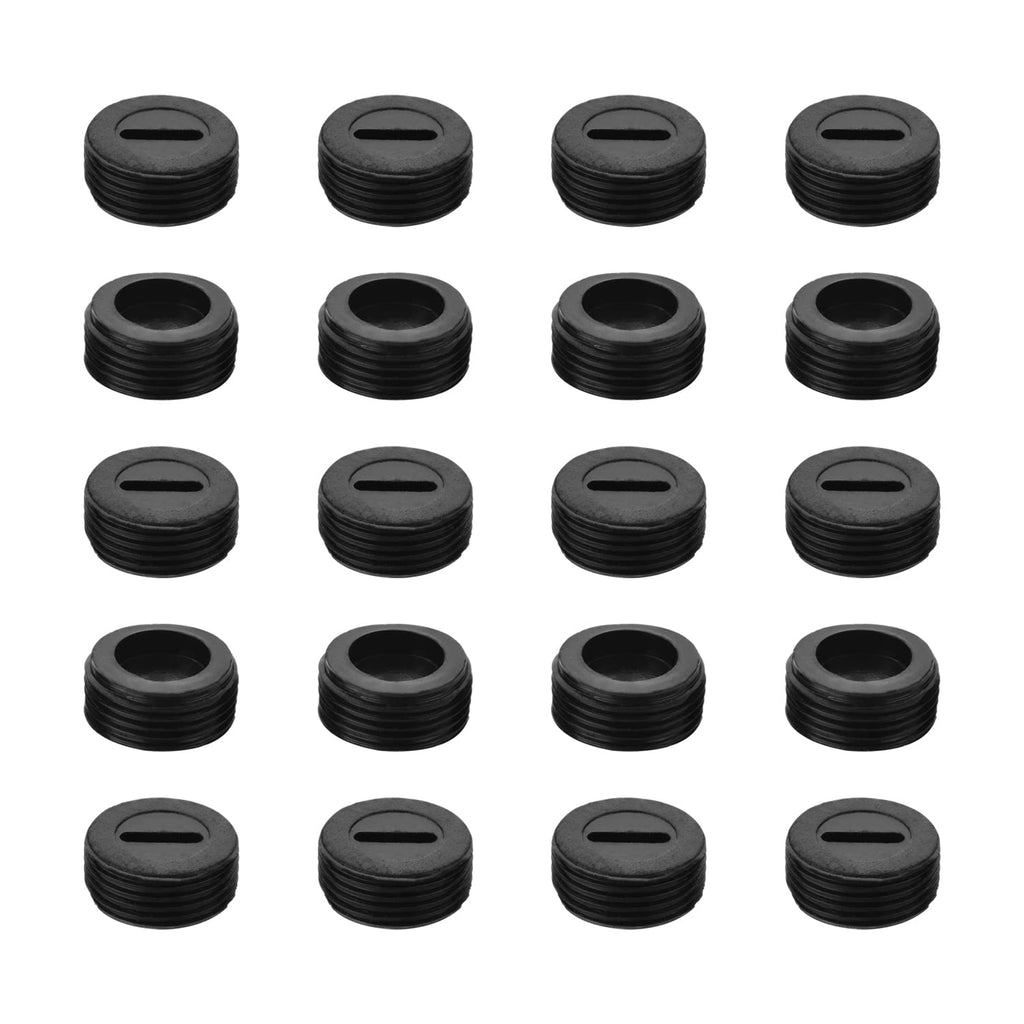 [Australia - AusPower] - Heyiarbeit Carbon Brush Holder Caps 13mm O.D. 5.7mm Thickness Electric Motor Brush Cover Plastic Fitting Thread Black 20pcs 