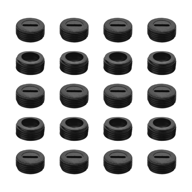 [Australia - AusPower] - Heyiarbeit Carbon Brush Holder Caps 13mm O.D. 5.7mm Thickness Electric Motor Brush Cover Plastic Fitting Thread Black 20pcs 