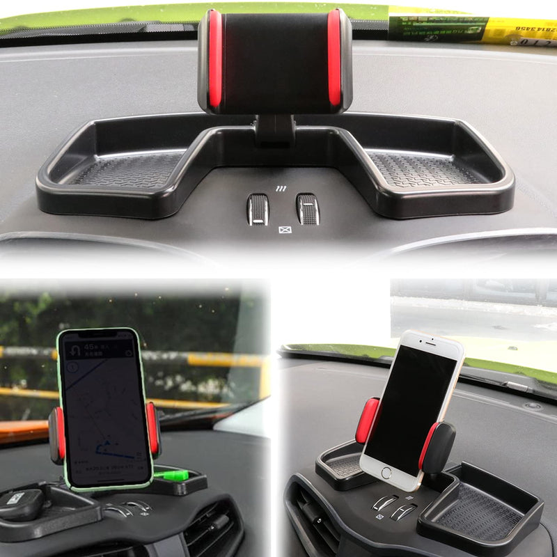 [Australia - AusPower] - Upgraded ABS 360-Degree Rotation Phone & GPS Car Holder Kit with Storage Tray Interior Accessories Fit for Jeep Renegade 2015-2021 (Red) Red 