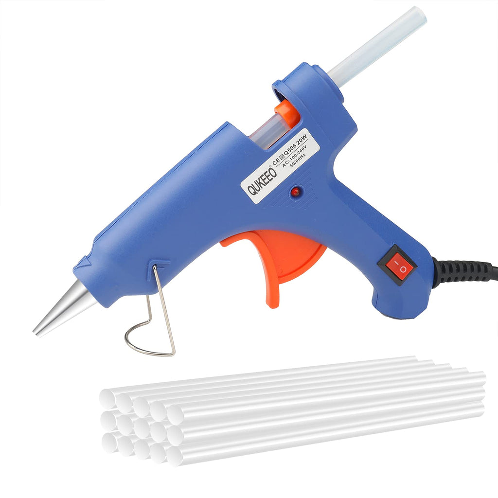 [Australia - AusPower] - QUKEEO Mini Hot Glue Gun with 15 Glue Sticks Very lightweight and great for small projects, Perfect for small hands fulfill School DIY Arts and Crafts Projects, Quick Repairs(20 Watts) 