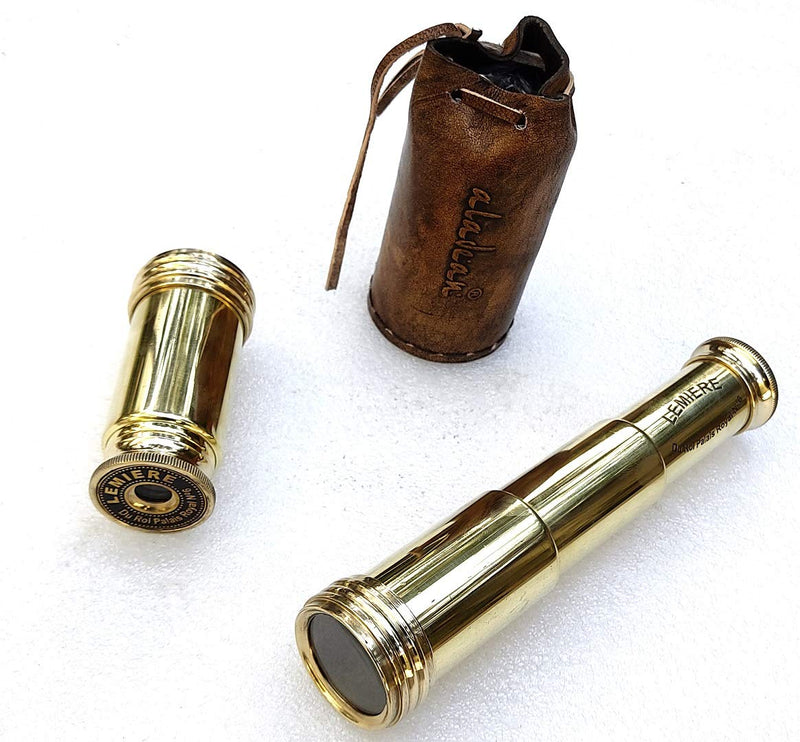 [Australia - AusPower] - ALADEAN Pirate Spyglass Gift for Boys Girls & Kids Captain's Brass Telescope | 7" Scout Scope - Birthday Gift Baptism Confirmation Educational Toy (Lemiere Du Roi- Palais Royal) 