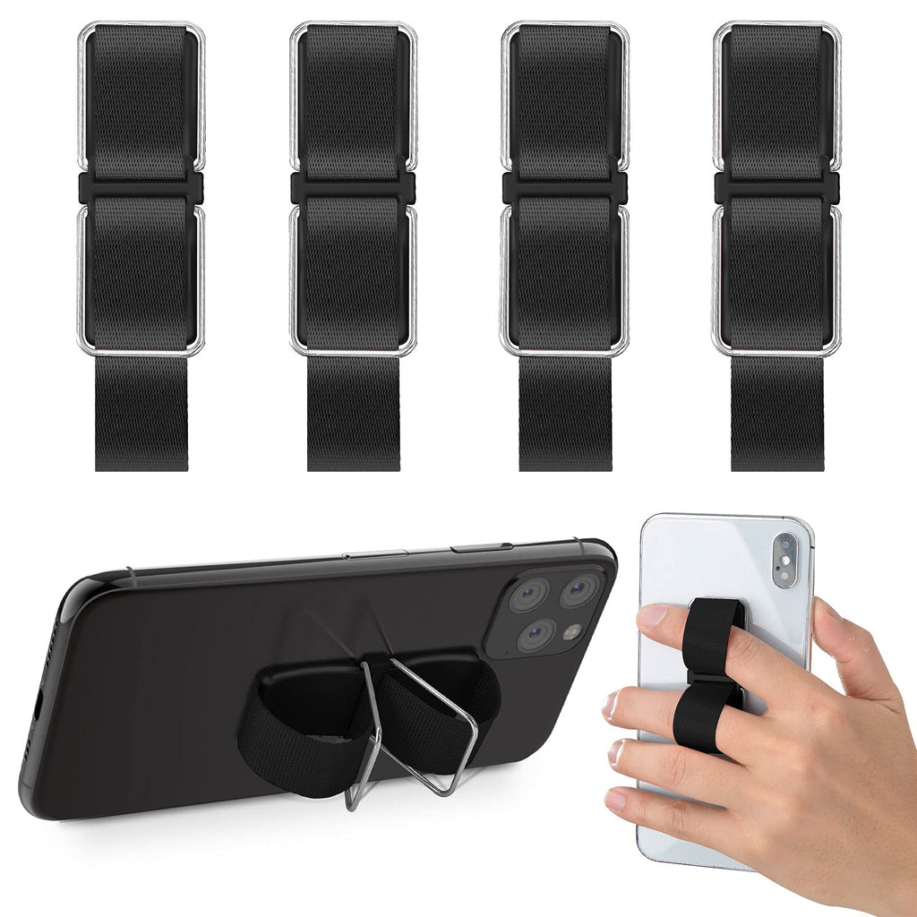 [Australia - AusPower] - Phone Grip, CISID 4 Pieces Cell Phone Gripper for Back of Phone Loop Finger Holder Compatible with iPhone, Samsung Galaxy and Most Smartphones (Black,Black,Black,Black) Black,Black,Black,Black 