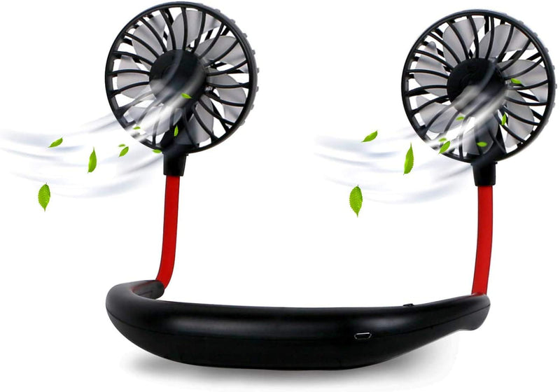 [Australia - AusPower] - Portable USB Neck Fans,Mini Sport Fans，Hands Free 360° Free Rotation Neckband Fan,3 Speeds Adjustment with Foam Aroma for Personal Fan,wireless Fans Portable Rechargable for Jogging,Cycling,Traveling. 
