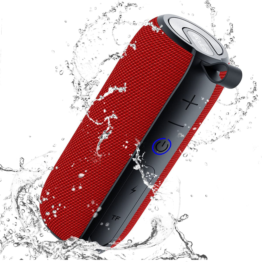 [Australia - AusPower] - SANAG Portable Bluetooth Speaker, 360 HD Surround Loud Sound and Deep Bass, 25W Wireless Stereo Dual Pairing, IPX7 Waterproof, Bluetooth 5.0, 24H Playtime for Outdoors, Travel, Home and Party Red 