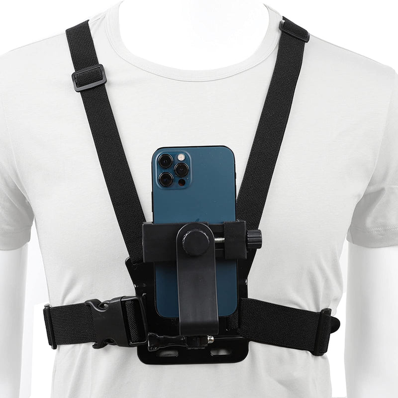 [Australia - AusPower] - Pellking Mobile Phone Chest Mount Harness Strap Holder Cell Phone Clip Action Camera POV for Samsung iPhone Plus etc 
