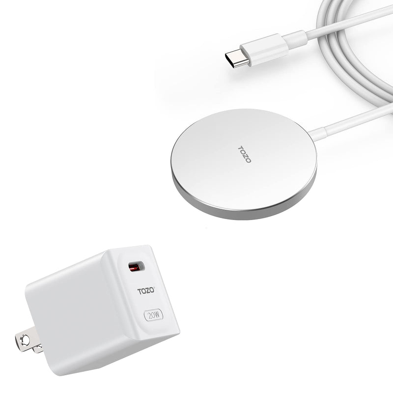 [Australia - AusPower] - TOZO W6 Wireless Charger White & C1 USB C Charger 20W PD Power Adapter Fast Wall Charger 