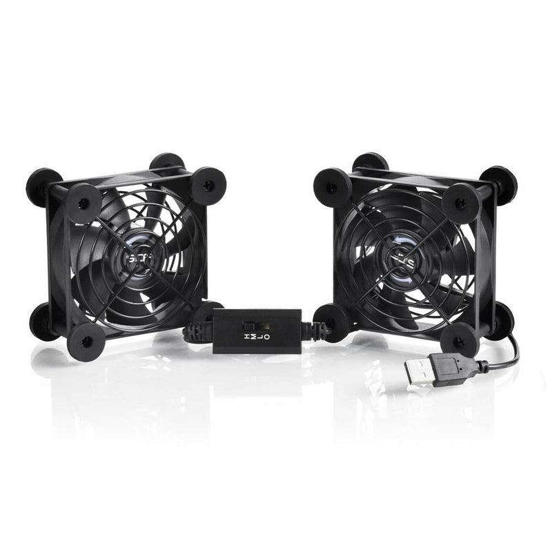 [Australia - AusPower] - SCCCF Dual 80mm USB Speed Control Fan, 5V Portable Cooling Fan for Flat-Screen TV Receiver Router DVR Playstation Xbox Computer Cabinet Cooler 