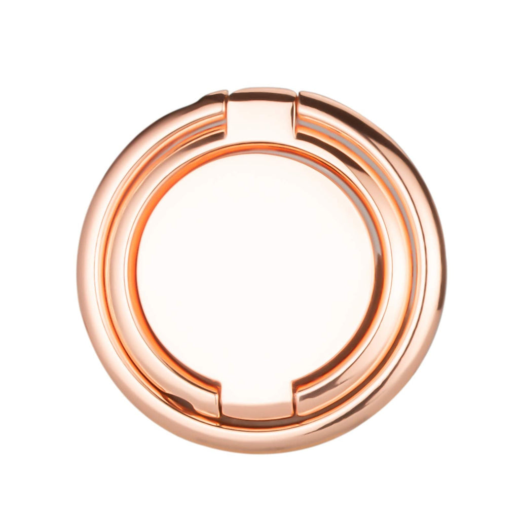 [Australia - AusPower] - Double Ring Cell Phone Holder Stand, Universal Metal Phone Grip Talk Finger Ring Kickstand Round Mount for Magnetic Car Mount Compatible Smartphone Glossy(Rose Gold), diameter 3.5cm rose gold 