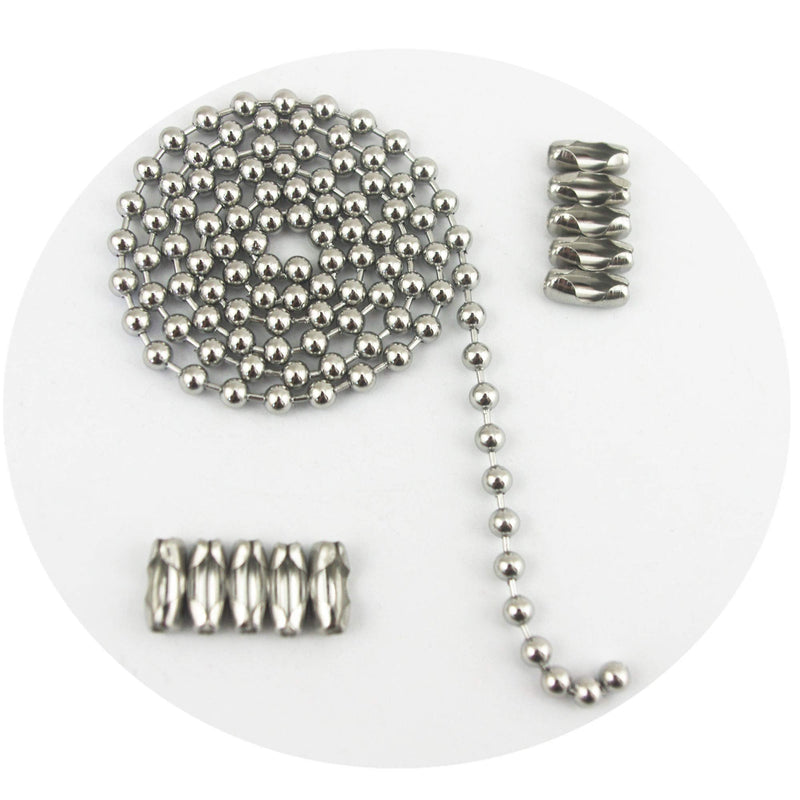 [Australia - AusPower] - Glory Qin 6mm Stainless Steel Ball Chains & 10 Matching connectors (6mm, 10 feet) 