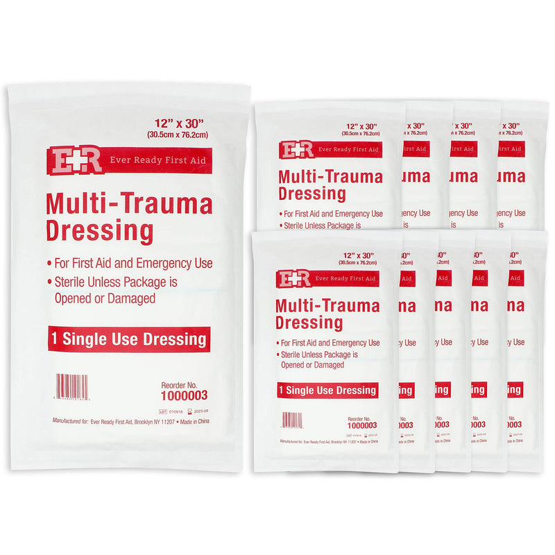 [Australia - AusPower] - Ever Ready First Aid Multi-Trauma Sterile Non-Woven Dressing 12” x 30” - 10 Count 
