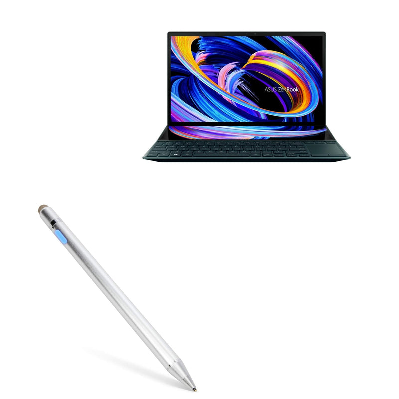 [Australia - AusPower] - BoxWave Corporation Stylus Pen for ASUS ZenBook Duo 14 (UX482) (Stylus Pen by BoxWave) - AccuPoint Active Stylus, Electronic with Ultra Fine Tip for ASUS ZenBook Duo 14 (UX482) - Metallic Silver 