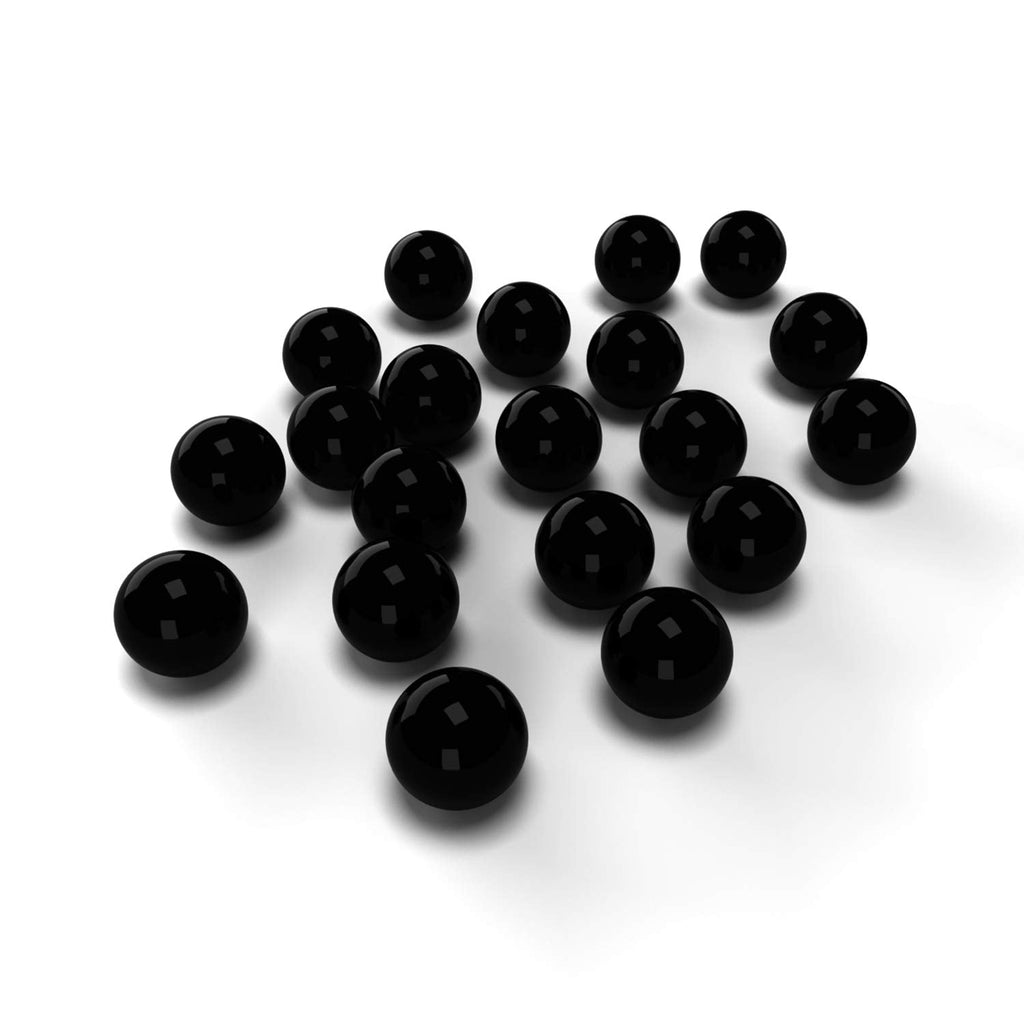 [Australia - AusPower] - jeyol 4mm OD Black SIC Pearl Beads Balls Insert (20 Pack Black) 