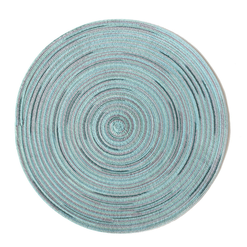 [Australia - AusPower] - Thymat 15” Round Woven Placemats for Kitchen Dinning Table, Set of 6, Teal 