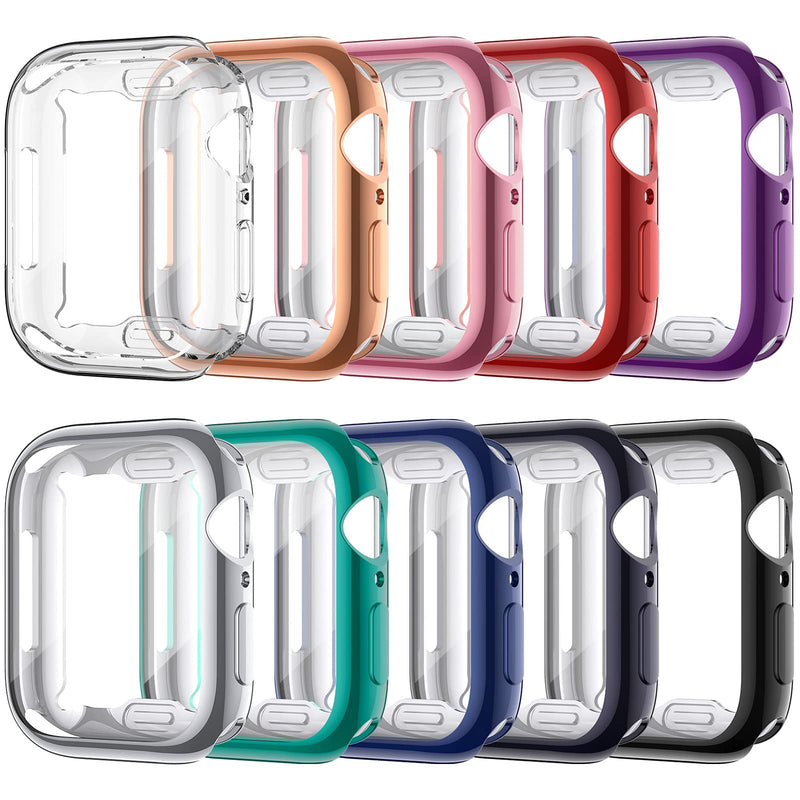 [Australia - AusPower] - VASG [10 Pack] Screen Protector Case Compatible with Apple Watch Series 6 / SE/Series 5 / Series 4 44mm, Ultra-Thin Soft TPU Plated Bumper Full Cover Protective Cases Compatible with iWatch 44mm 
