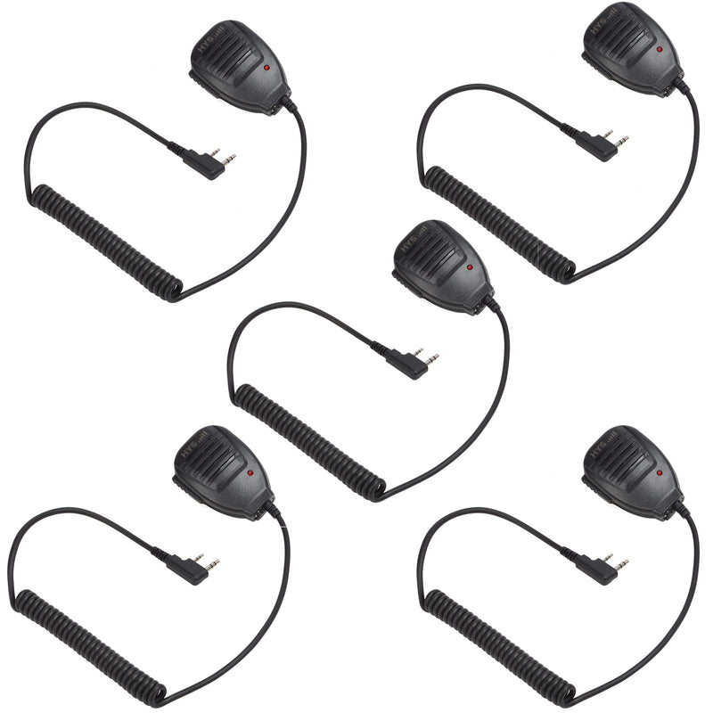 [Australia - AusPower] - HYSHIKRA Walkie-Talkie Microphone, Handheld Speaker Mic, Shouler Remote PTT Mic for Baofeng UV-5R BF-888S Arcshell Retevis H-777 RT21 RT22 Kenwood 2 Way Radio (5Pack) 