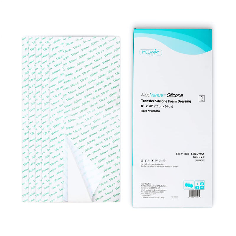 [Australia - AusPower] - MedVance Transfer Silicone Foam Dressing, 8"x20" (5 Pack) 