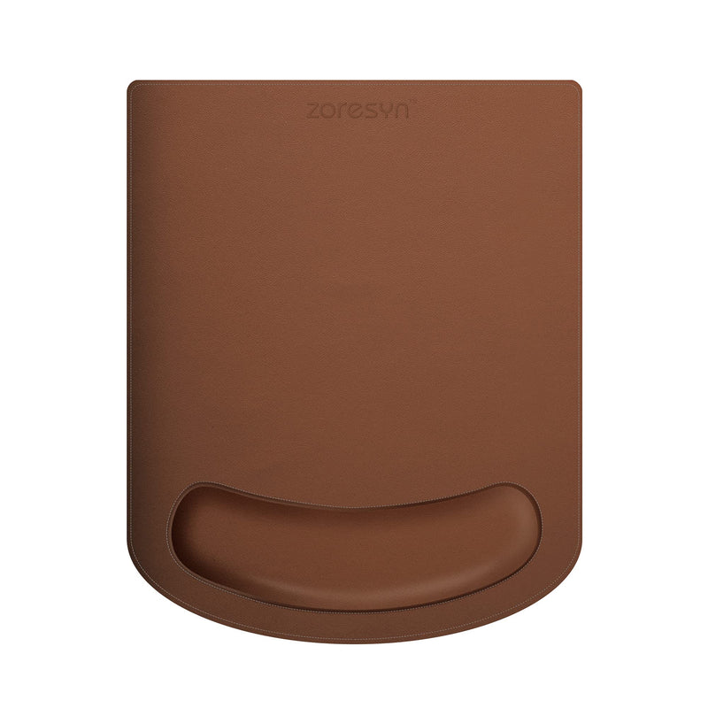 [Australia - AusPower] - ZORESYN PU Leather Gaming Mouse Pad with Wrist Rest Support, Ergonomic Memory Foam Mouse Wrist Rest Pad, Non Slip Mousepad - Large, Brown Light Brown WMP-01 