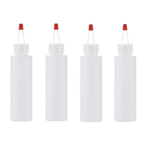 [Australia - AusPower] - HLLMX 4 PCS Plastic Squeeze Condiment Bottles Perfect for Ketchup, Sauces, Syrup, Condiments, Dressings, Arts and Crafts 4 Oz 