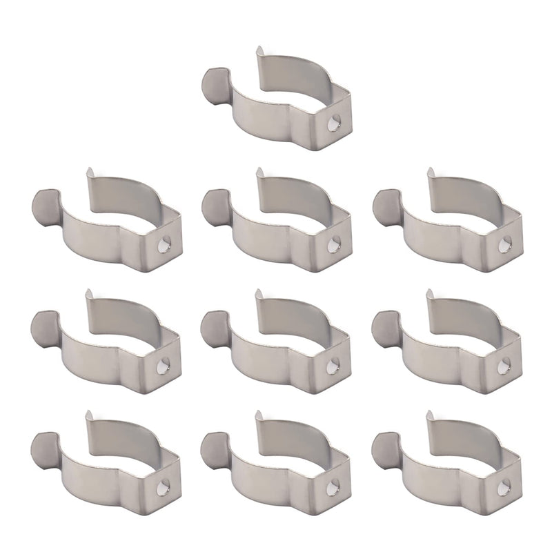 [Australia - AusPower] - Bettomshin T8 U Clips Holder Bracket, Stainless Steel with Groove for 8Ft LED Lights, Mounting Led Fluorescent Tube Replacement Pipe Clamps to Prevent Sagging 10 Pack 10pcs 