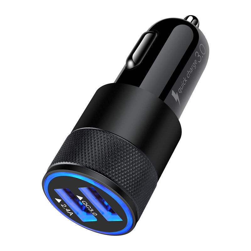 [Australia - AusPower] - Quick Charge 3.0 Dual USB Rapid Car Charger for Samsung Galaxy S22/S21+/S21 Plus/Ultra/S20 FE 5G/S10/S10e/Note 22/21/20/10/A52/A72/A51/A71,Google,Moto,LG,Andriod Chargers,5.4A Fast Car Charger Adapter EB 1-pack car charger 