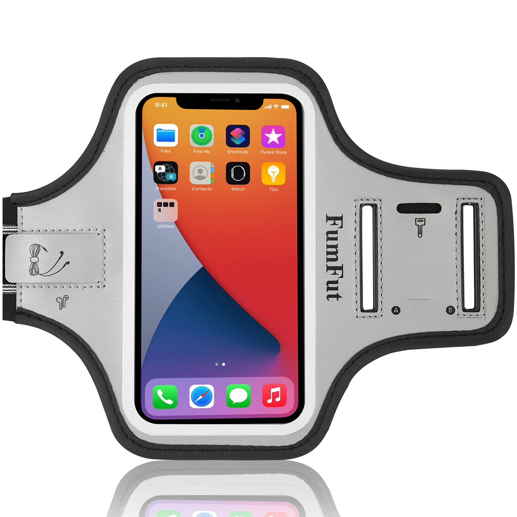 [Australia - AusPower] - FumFut Water Resistant Cell Phone Armband Case Running Holder for iPhone Pro Max Plus Mini SE(12/11/X/XS/XR/8/7/6/5) Galaxy S Ultra Plus Lite Edge Note(21/20/10/9/8/7/6/5) Adjustable Strap Pocket Key Gray S: iPhone Mini/8/7/6/5/4/3/SE/Galaxy Min... 