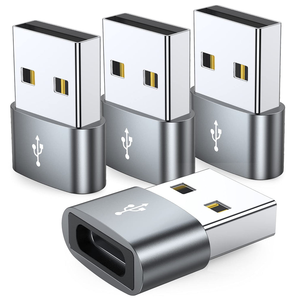 [Australia - AusPower] - USB C Female to USB Male Adapter (4-Pack),JXMOX Type C to USB A Charger Cable Adapter,Compatible with iPhone 11 12 13 Mini Pro Max,iPad 2021,Samsung Galaxy Note 10 S21 S20 Plus,Google Pixel 5 4 3 XL 