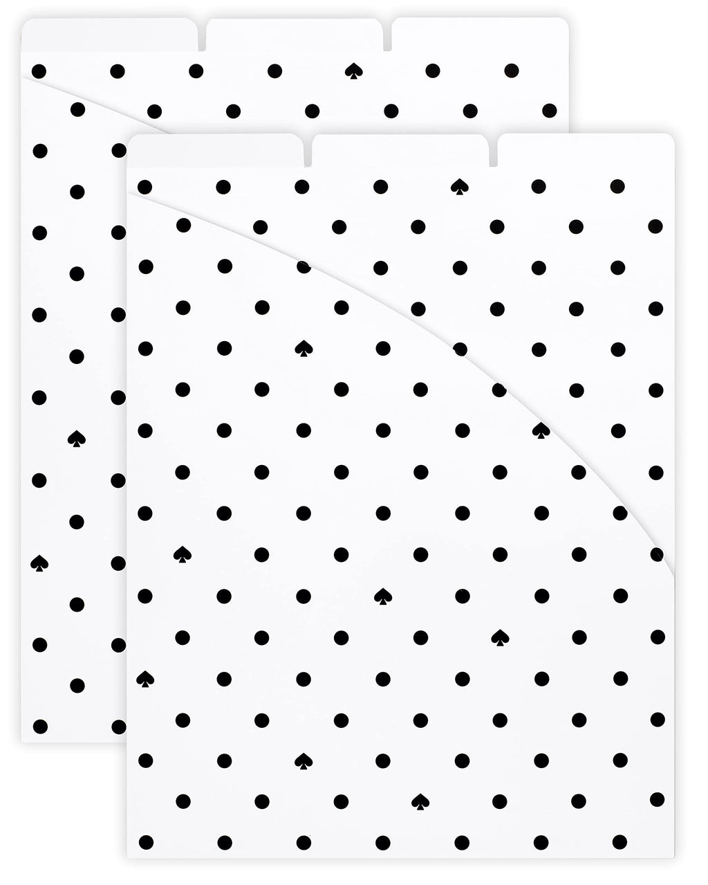 [Australia - AusPower] - Kate Spade New York Vertical File Folder Set of 6, Letter Size/A4 Filing Organizers with Sticker Labels, Black Spade Dot 