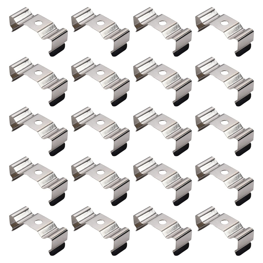 [Australia - AusPower] - Bettomshin 100Pcs 1.27 Inch Length T9 Clips Bracket Hanger, 0.17Inch Bore 0.46Inch Height for LED Light Tube Ceiling Lamp Fluorescent Tube Replacement Stainless Steel Silver 