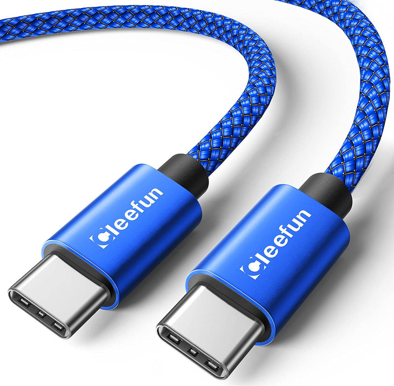 [Australia - AusPower] - USB C to USB C Cable [3ft 2-Pack], CLEEFUN 60W USB Type C Fast PD Charger Cord Braided Compatible with Samsung Galaxy S21 S20 S21+ Ultra Note 20 10, A71 A72 A70 A52 A51 5G, Pixel 5 4 4a 3a XL, Switch 3ft 3ft Blue 