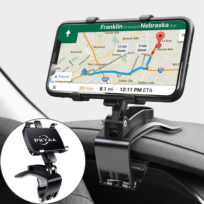 [Australia - AusPower] - Car Dashboard Phone Holder, PKYAA Rotating Dashboard Clip Cell Phone Holder, 360-Degree Rotation Mobile Clip Stand for 4 to 7 inches Smartphones 