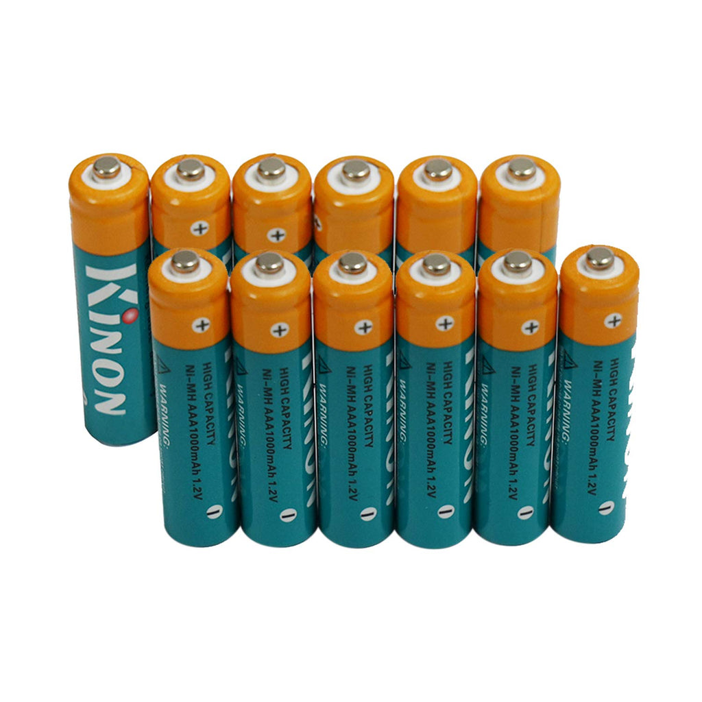 [Australia - AusPower] - Kinon AAA Rechargeable Batteries Ni-Mh 1.2V 1000mAh (12 Pieces) for Cordless Phone Electric Scale Remote Wireless Mouse Landscape Path Light 