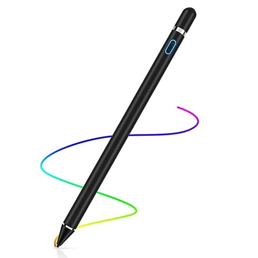 [Australia - AusPower] - Active Stylus Pens for Touch Screens,1.5mm Fine Point Rechargeable Digital Pencil Capacitive Pen Fine Point Stylist Pen Pencil Compatible with i-Phone i-Pad and Other Tablets (Black) 