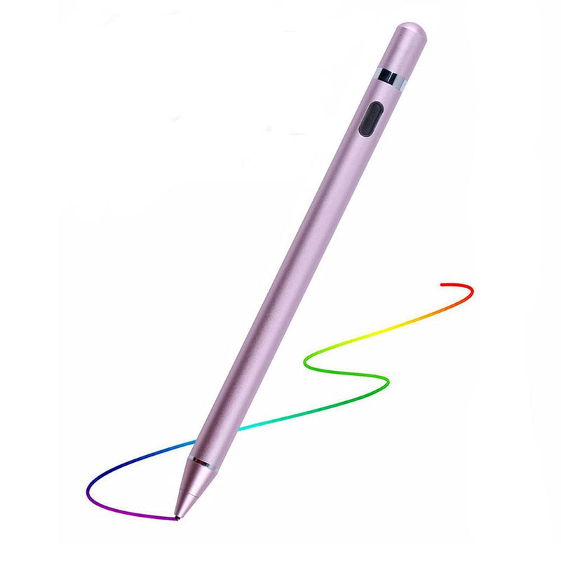 [Australia - AusPower] - Active Stylus Pens for Touch Screens,1.5mm Fine Point Rechargeable Digital Pencil Capacitive Pen Fine Point Stylist Pen Pencil Compatible with i-Phone i-Pad and Other Tablets (Pink) Pink 