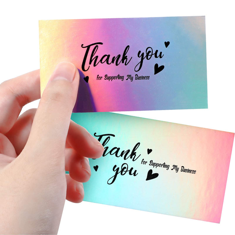 [Australia - AusPower] - Thank You for Supporting My Small Business Card, Holographic Silver Thank You Cards for Small Business Owners E-commerce Retail Store Handmade Goods Customer Package Inserts, 3.5 x 2 Inch (200 Pieces) 200 