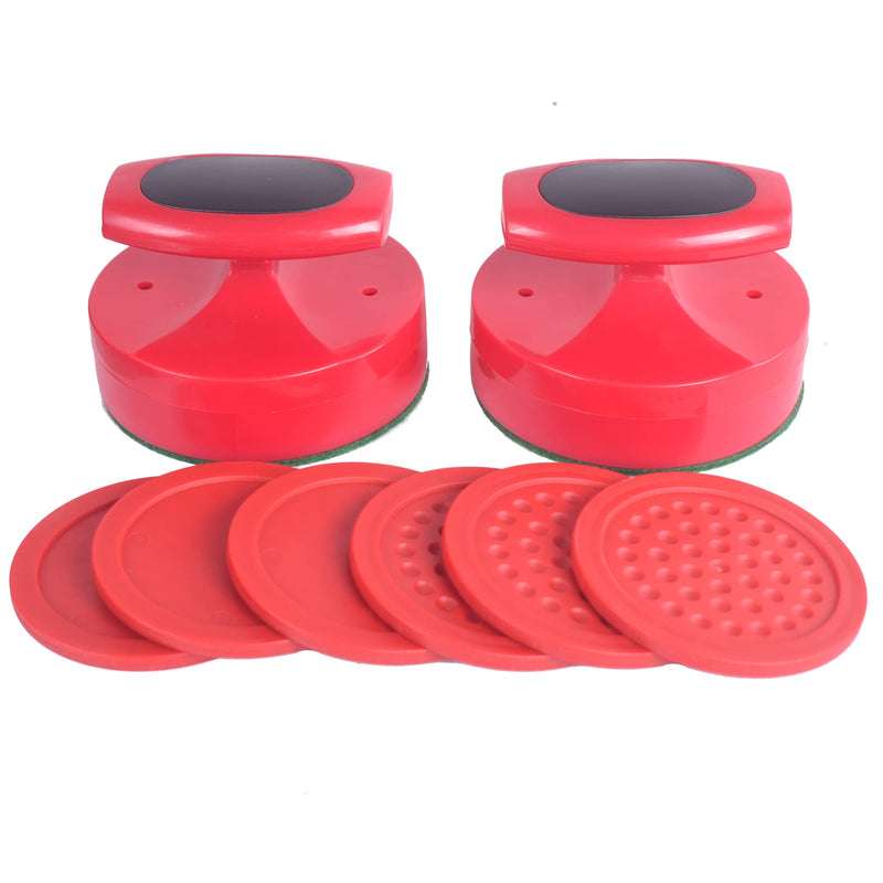 [Australia - AusPower] - Plastic Air Hockey Strikers/Pushers, 2 PCS 4" Plastic Air Hockey Pushers and 4 PCS 2.75" Pucks Replacement for Game Tables Goalies Equipment Accessories 