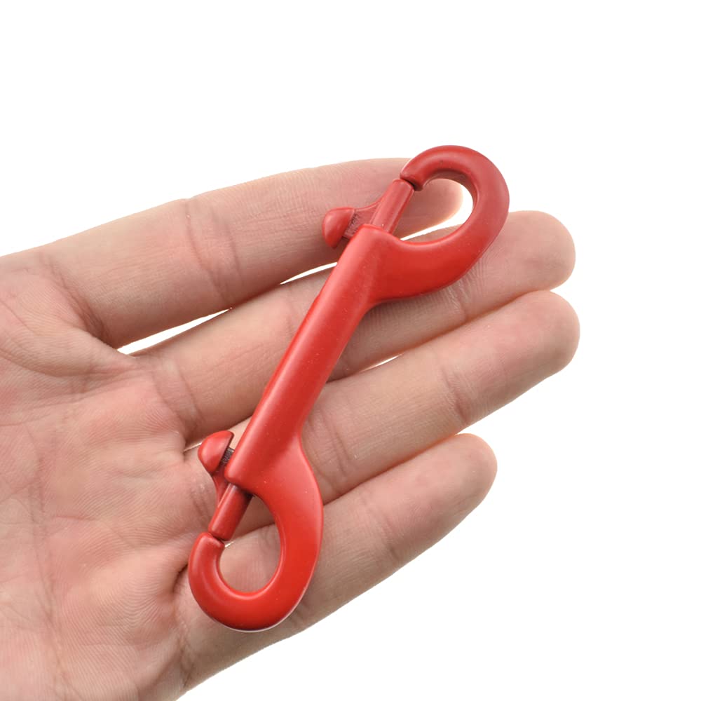 [Australia - AusPower] - Hahiyo Double Ended Bolt Snap Hooks 3.5inch Length Swivel Clasp Buckle Trigger Clip Spin Freely Secure Not Wiggle Loose Easy to Hook for Flagpole Rope Key Chain Dog Collar Red Stainless Steel 1pcs Double Ended Bolt Snap-Red-1Pack 1 