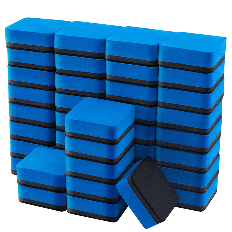 [Australia - AusPower] - Dry Erase Erasers, Eeoyu 40 Pack Magnetic Whiteboard Dry Erasers Chalkboard Cleaner Wiper for Kids and Classroom Teacher Supplies Home and Office, Blue 40 Pack-blue 