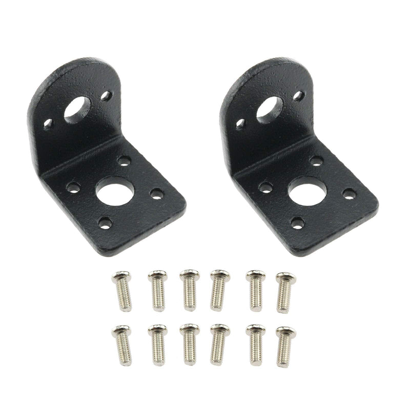 [Australia - AusPower] - E-outstanding 2 Pcs DC Gear Motor Bracket Fixed Mounting Holder with 20 Round Head Screws Right Angle Gear Reduction Motor Holder L-Shape Fixed Seat, 25mm 