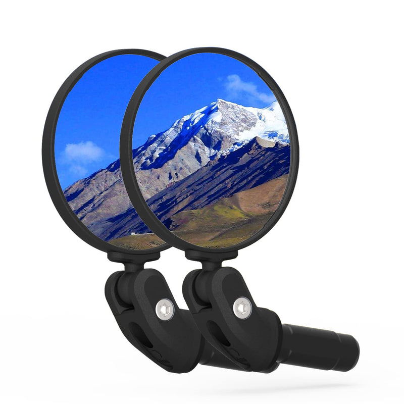 [Australia - AusPower] - BriskMore Bike Mirrors,Bike Bar End Mirror, HD Glass Convex Lens Bicycle Rearview Mirror, 2PCS Safe Cycling Rear View Mirror 