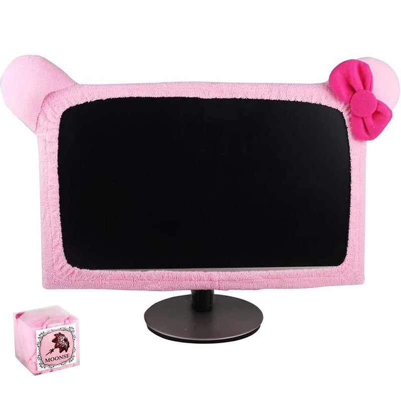 [Australia - AusPower] - Monfurise 20"-29" Lovely Cute Dustproof Computer Monitor Cover with Cat Ear Laptop TV LCD Screen Monitor Decoration Dust Cover Protector, Pink big Pink 