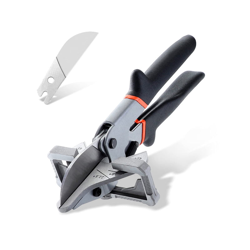 [Australia - AusPower] - Miter Shears for Angular Cutting Wood Molding with Angle Cut Plate Heavy Duty Trunking Moulding Hand Cutter Tool for Crafting Electrician Multi-functional Scissors 0 to 135 Degree Adjustable 